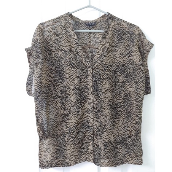 Sheer leopard topshop button up shirt - Picture 1 of 2